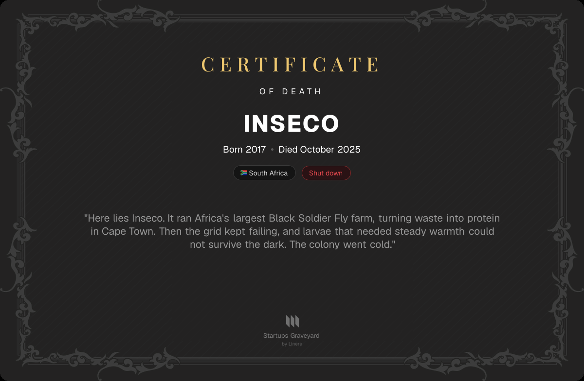 Death certificate for Inseco