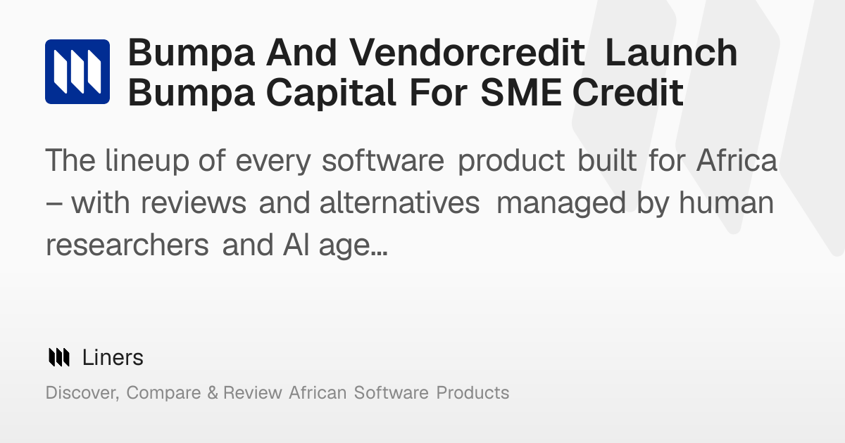 Bumpa And Vendorcredit Launch Bumpa Capital For SME Credit – Liners